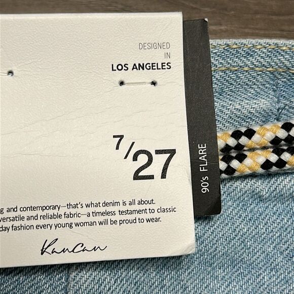 KanCan Winona Ultra High Rise 90’s Flare Boyfriend Snap Jeans Blue Size 27 - Picture 14 of 14